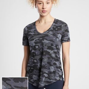 Athletica Breezy Printed Camo Scoop V Tee